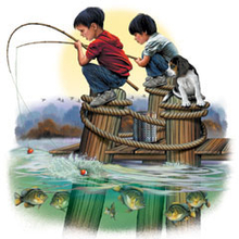 6234 TWO BOYS FISHING