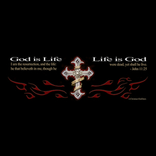 17030-6460 GOD IS LIFE, LIFE IS GOD John 11:25 Rear Truck Window Mural Christian Outfitters