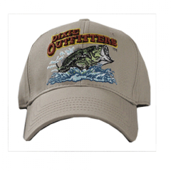 Cap 3D Embroidered Dixie Outfitters Cap w/ Bass Fish KHAKI