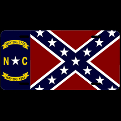 17070-283 NC State w/ Battle Flag Car Tag Aluminum