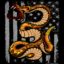 4821-V2 RATTLE SNAKE w/ AMERICAN FLAG by DIRTY SOUTH DUDS