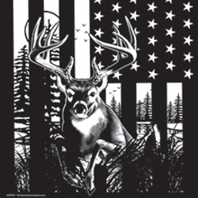 4550-V2 W Deer with American Flag