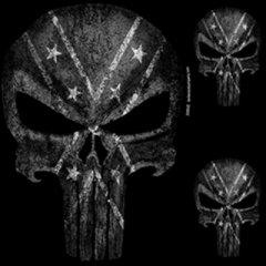 3386-V2 Punisher Skull with Battle Flag