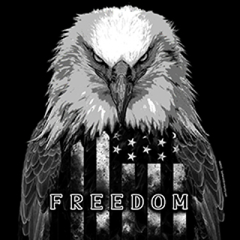 4840-V2 FREEDOM WHITE AMERICAN EAGLE WITH FLAG