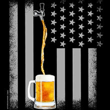 5395-V2 American Flag White with a Beer Salute 